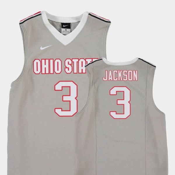 Ohio State Buckeyes C.J. Jackson Youth #3 Gray College Basketball Jersey 2404DYEF7